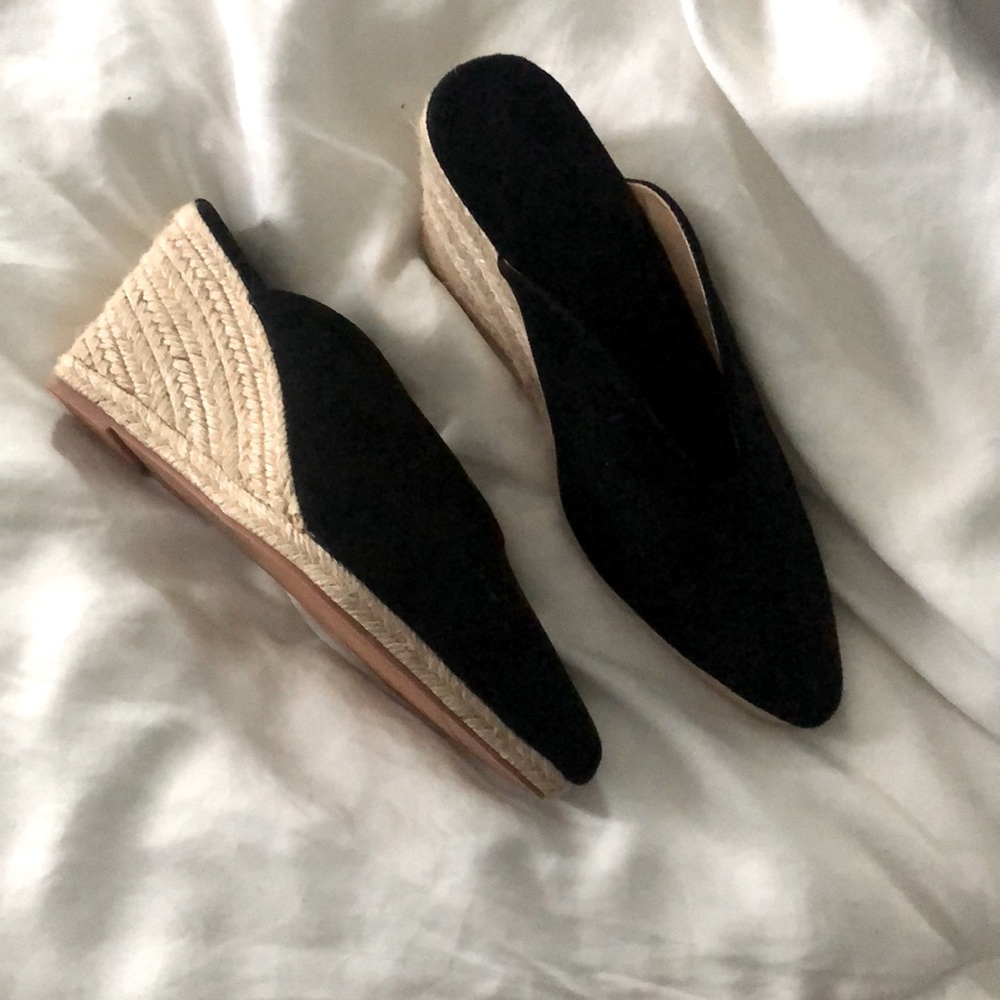 Shein suede black wedges